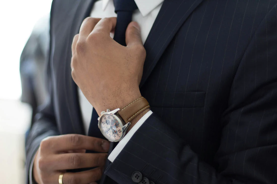 mens suit alterations being carried out by tailor